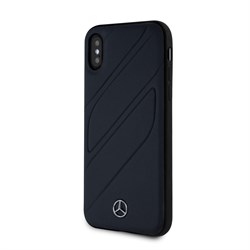 Чехол-Накладка Mercedes iPhone X/XS New Organic I Hard Leather, "Blue Abyss" (MEHCPXTHLNA) - фото 25149