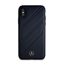 Чехол-Накладка Mercedes iPhone X/XS New Organic I Hard Leather, "Blue Abyss" (MEHCPXTHLNA) - фото 25154