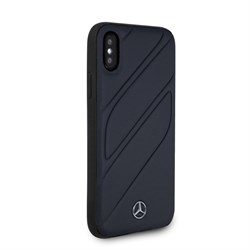 Чехол-Накладка Mercedes iPhone X/XS New Organic I Hard Leather, "Blue Abyss" (MEHCPXTHLNA) - фото 25155
