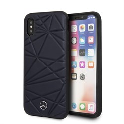 Чехол-Накладка Mercedes iPhone X/XS Twister Hard Leather, "Blue" (MEPERHCPXQGLNA) - фото 25169