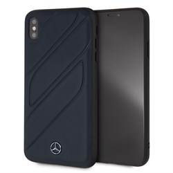 Чехол-Накладка Mercedes iPhone XS Max New Organic I Hard Leather, "Blue" (MEHCI65THLNA) - фото 25225