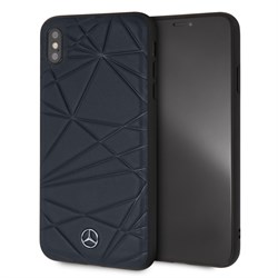 Чехол-Накладка Mercedes iPhone XS Max Twister Hard Leather, "Blue" (MEPERHCI65QGLNA) - фото 25253