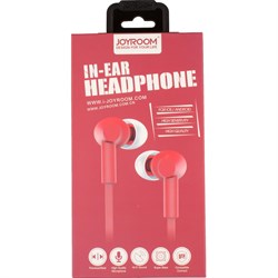 Наушники-вкладыши Joyroom, Красные (JR-E106) - фото 25353