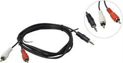Кабель соединительный TELECOM 3.5 Jack (M) / 2xRCA (M), стерео, аудио, 5 м. (1/100) - фото 25429