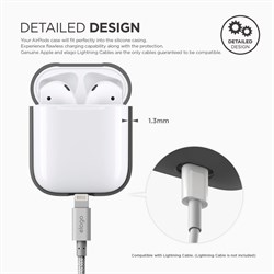 Чехол Elago для AirPods Silicone case (Серый) (EAPSC-DGY) - фото 25457