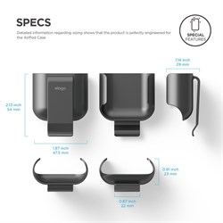 Чехол Elago для AirPods Carrying clip (Серый) (EAP-CLIP-MDG) - фото 25538