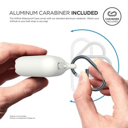 Чехол Elago для AirPods Waterproof hand case (Цвет: Белый, Светящийся в темноте) (EAPWF-LUBL) - фото 25674