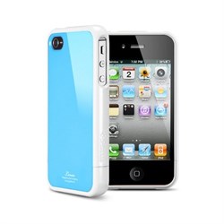 Пластиковый чехол SGP Linear Color Series Case Blue/White для iPhone 4/4s