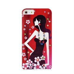Пластиковый чехол со стразами Girls Night Red для iPhone 5/5s