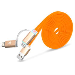 Кабель для iPhone/ iPad HOCO Lightning-USB + MicroUSB Data Jelly Metal 120cм - фото 7276