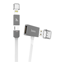 Кабель HOCO Lightning + MicroUSB Share Line с доп. выходом USB,120cм - фото 7305