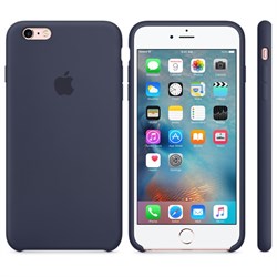 Оригинальный силиконовый чехол-накладка Apple для iPhone 6/6s Plus цвет «тёмно-синий» (MKXL2ZM/A) - фото 7762