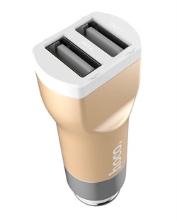 Автомобильный адаптер питания HOCO UC201  3.4А  2USB  - фото 7927