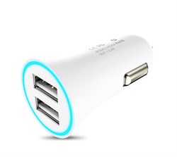 Адаптер питания автомобильный Hoco UC204 2.4А 2USB - фото 7996