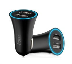 Адаптер питания автомобильный Hoco UC204 2.4А 2USB - фото 7999