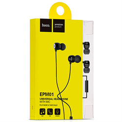 Наушники-вкладыши HOCO Wire Headphone, гарнитура + управление - фото 8069