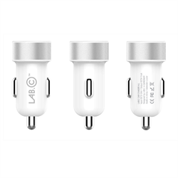 Адаптер питания автомобильный LAB.C Dual USB Car Charger 2USB 1/2.4A - фото 8565