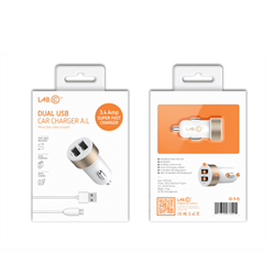 Адаптер питания автомобильный LAB.C Dual USB Car Charger 2USB 1/2.4A - фото 8568