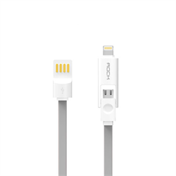 Кабель Rock Lightning-USB-microUSB Data Cable Flat для iPhone/ iPad 200cм - фото 9269