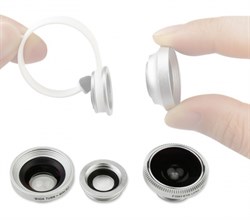 Объектив Baseus Mini Lens Fisheye+Wide+Macro универсальные (комплект 3 в 1) - фото 9948