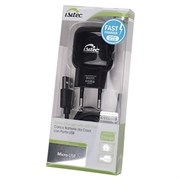 Адаптер сетевой Isitec + кабель microUSB 1A (Цвет: Чёрный)