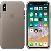 Оригинальный кожаный чехол-накладка Apple для iPhone X, цвет платиново-серый  (MQT92ZM/A)