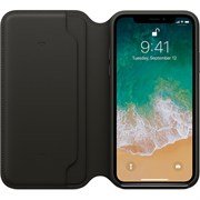 Оригинальный кожаный чехол-книжка Apple для iPhone X, цвет черный  (MQRV2ZM/A)