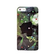 Пластиковый чехол со стразами Girl Dark Green для iPhone 5