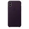 Оригинальный кожаный чехол-накладка Apple для iPhone X, цвет баклажановый  (MQTG2ZM/A) - фото 22967