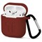 Чехол для AirPods силиконовый с карабином, Бордовый - фото 25393