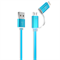 Кабель для iPhone/ iPad HOCO Lightning-USB + MicroUSB Data Jelly Metal 120cм - фото 7283
